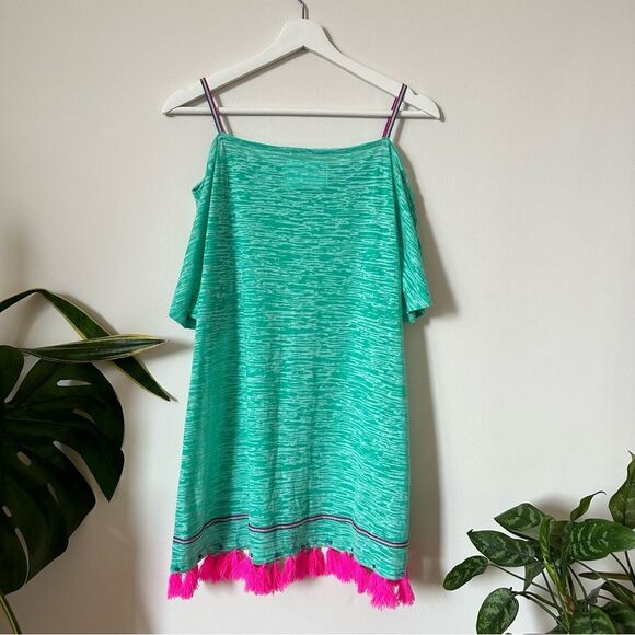 Pitusa Mini Off the Shoulder Pom Pom Shirt/ Dress One Size - Picture 2 of 6